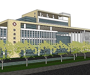 Sketchup City social Building-Hospital -040