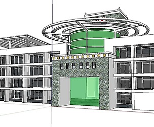 Sketchup City social Building-Hospital -045