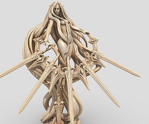 Nendra - Drow Elf D&D Miniature - 3d Printable