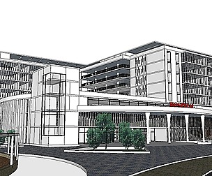 Sketchup City social Building-Hospital -057