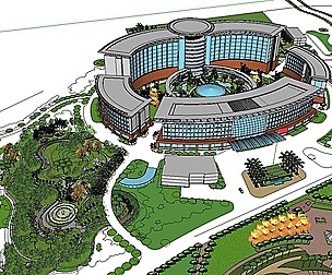 Sketchup City social Building-Hospital -058