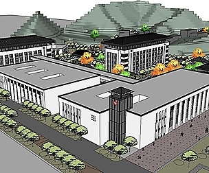 Sketchup City social Building-Hospital -065