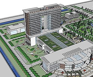 Sketchup City social Building-Hospital -066