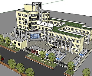 Sketchup City social Building-Hospital -087