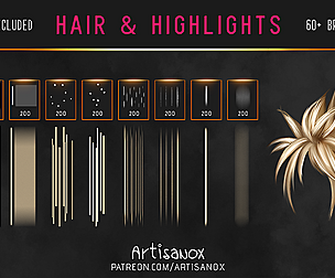 Photoshop | Hair & HIghlights (Brushset)