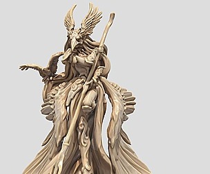 Vus - Spear Maiden - 3d printable D&D Miniature