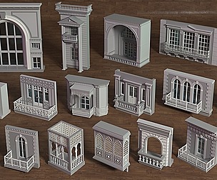 Building Facade Collection 6 - 18 pieces