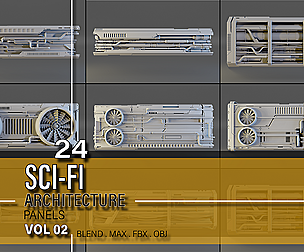 24 + scifi architecture panels pacK vol 02