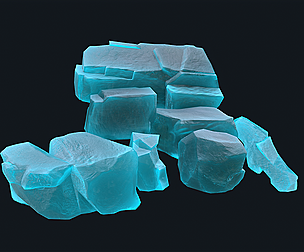 3D Ice Rocks Set