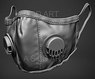 Pandemic mask N95 highpoly zbrush model