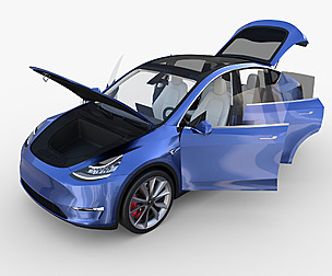Tesla Model Y Blue with interior