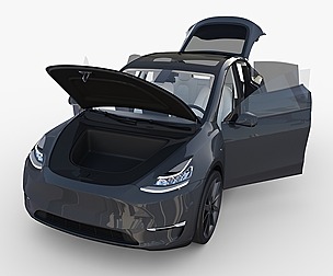 Tesla Model Y Midnight Silver with interior