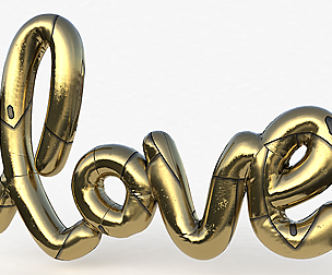 Love Gold Decoration Written