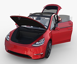 Tesla Model Y Red with interior