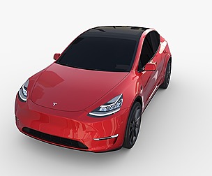 Tesla Model Y RWD Red with chassis