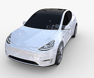 Tesla Model Y RWD White with chassis