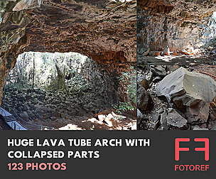 Huge Lava Tube Arch With Collapsed Parts
