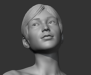 HD girl bust S 3D print model