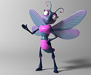 Cartoon Dragonfly RIGGED