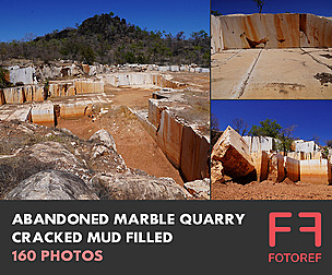 Abandoned Marble Quarry Cracked Mud Filled