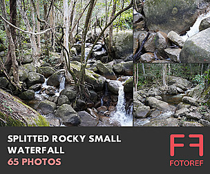 65 photos of Splitted Rocky Small Waterfall