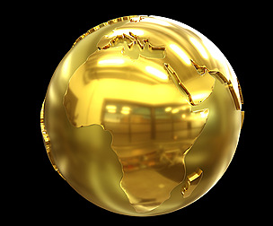 World Globe Gold 3D Model
