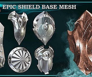 55 Epic Shield Base Mesh - VOL 02 ( Game Ready )
