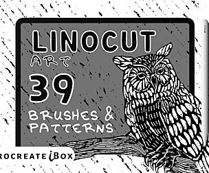 Procreate linocut brushes and patterns