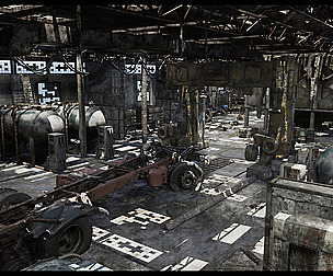 UE5/Nanite - Abandoned Engineering Hall Scene