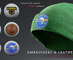 Embroidery and leather Patches (substance painter)