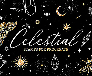 Celestial Mystical Procreate Stamp Brushes