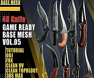 40 Knife Base Mesh - Vol 05 (Game Ready)