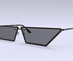 Flat lens Sunglasses For Women 3D model
