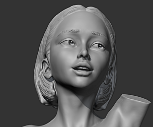 HD girl bust T 3D print model
