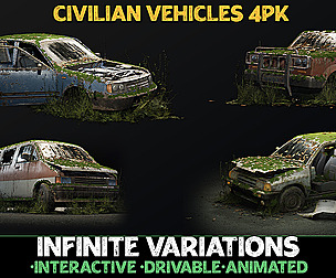 Procedural Vehicles - Four Pack [UE4} [UE5]