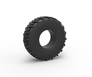 Military truck tire 5 Scale 1 to 25