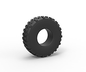 Military truck tire 6 Scale 1 to 25
