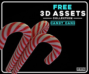 Candy Cane 3D Model - Free 3D Assets Collection