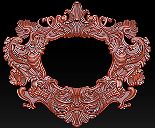 3D Frame - Wood Carving STL Model for CNC Router