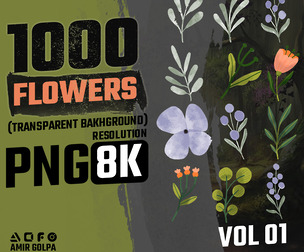 1000 Flowers & Trees transparent background png 8k