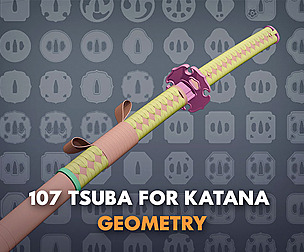 🥮 107 Tsuba geometry for Katana ▬▬ι═════ﺤ