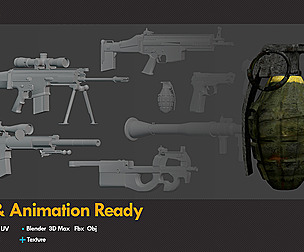 8 Gun for Game and Animation