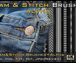 50 Seam, Stitch Brushes, Alpha (4k-16bit) V02