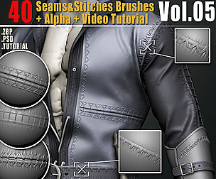40 SeamsStitches Brushes Video Tutorial Vol05
