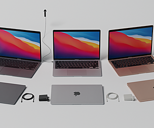 MacBook Air with Power Adapter and Cable