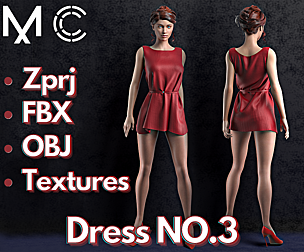 Marvelous Designer + Clo3d : Female dress No.3