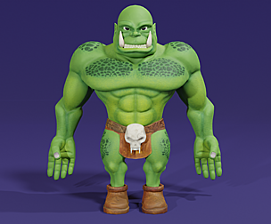 Stylized Orc warrior Low-poly 3D model