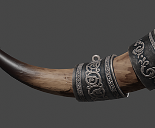 Stylized Low poly Arabian Horn PBR game Ready
