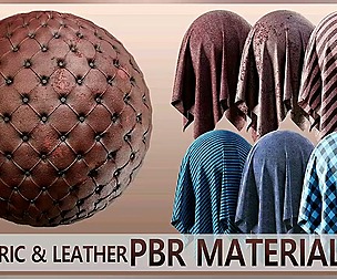 22 Fabric and Leather PBR Material