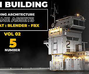 5 SCI-FI BUILDING GAME ASSETS (POLY OPTIMALI)